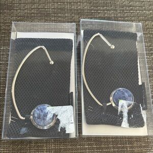 Table Purse hangers. Lot of 2 Elegant Silver and Blue with carry pouch. New